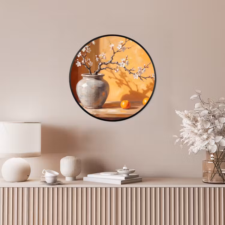 Ronde fotolijst - Witte bloemen - Stilleven — 5