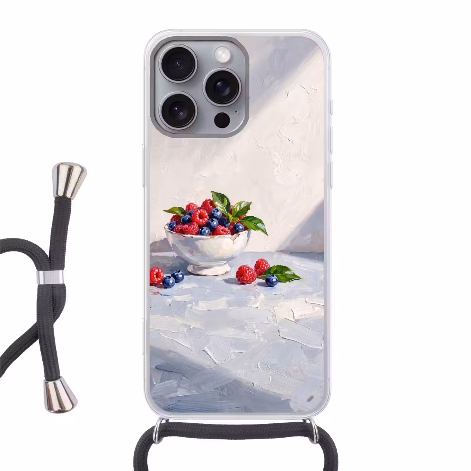 Telefoonhoesje met koord - Bessen - Kom - Eten — 1