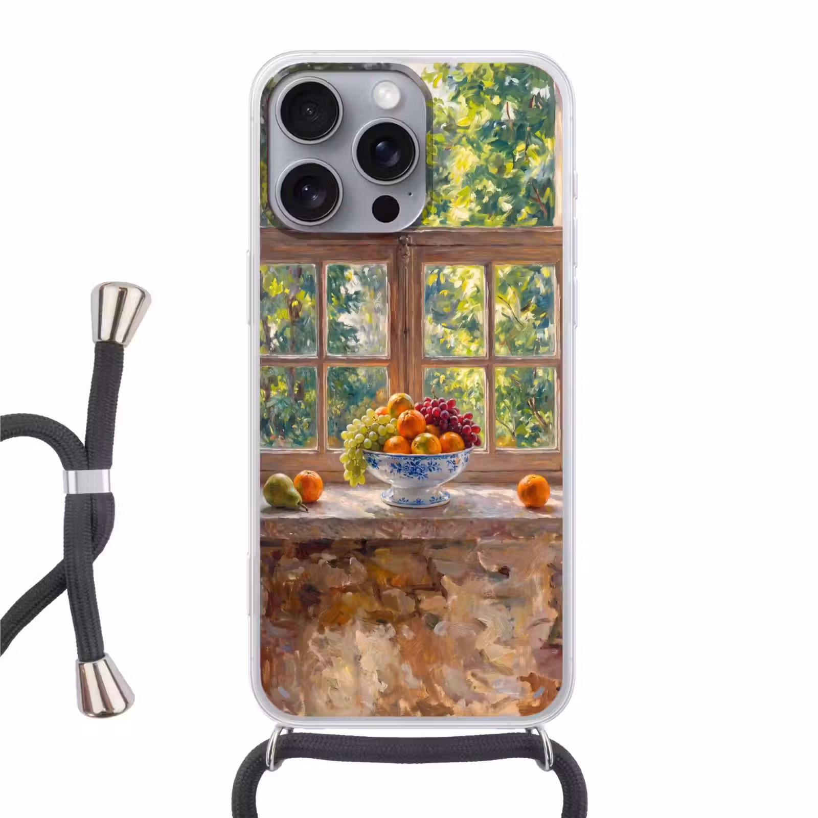 Telefoonhoesje met koord - Fruit - Vensterbank - Natuur — 1