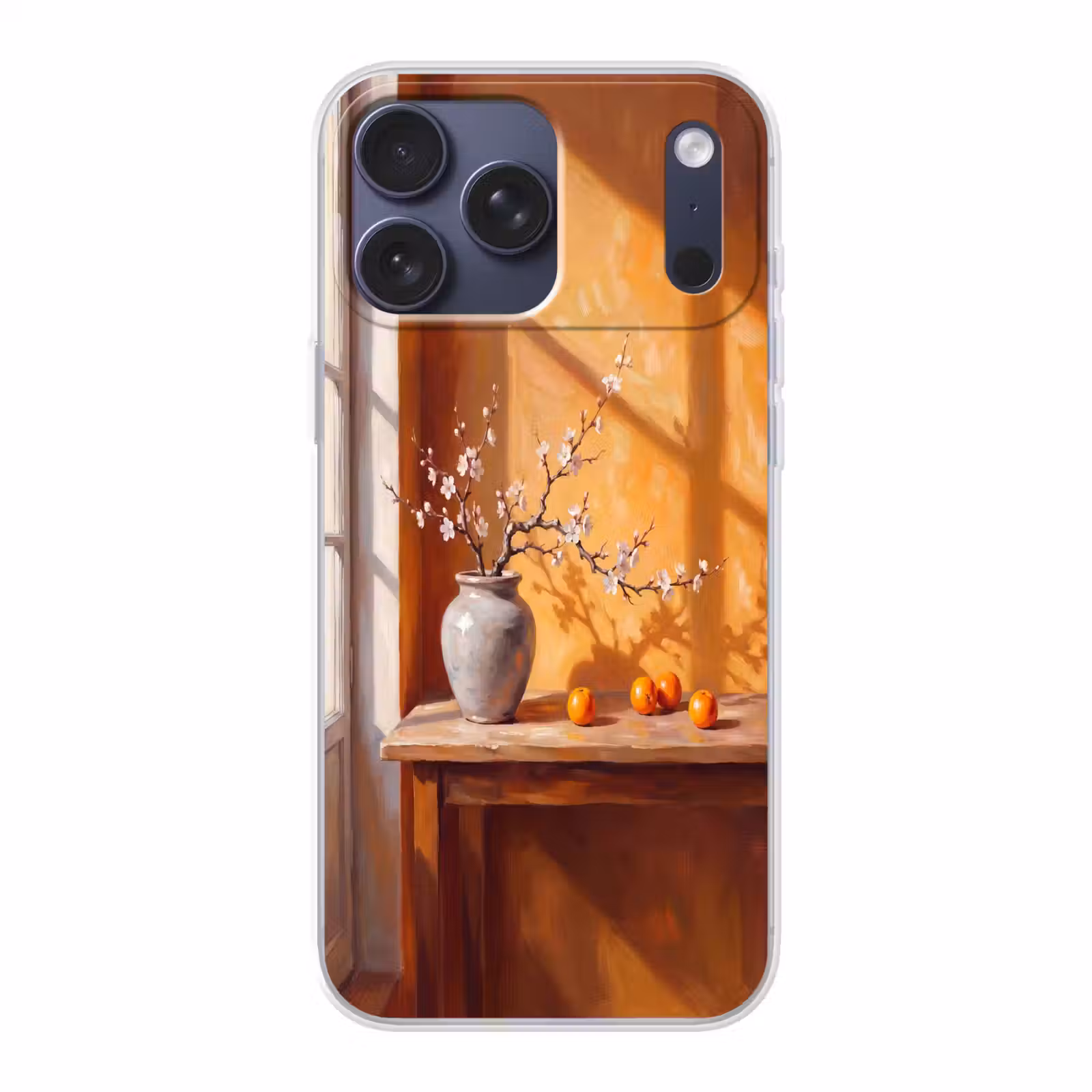 Telefoonhoesje Softcase - Witte bloemen - Stilleven — 1