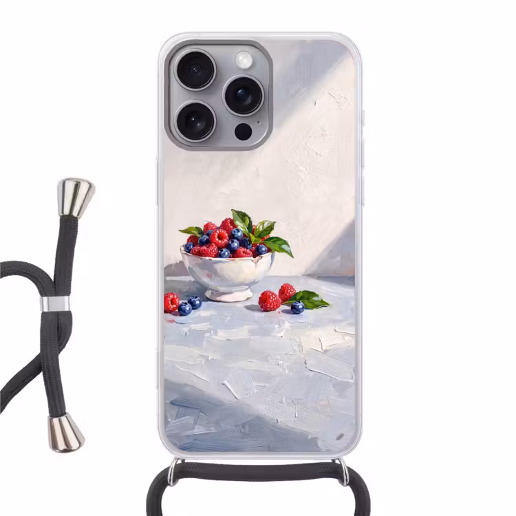 Telefoonhoesje met koord - Bessen - Kom - Eten — 1