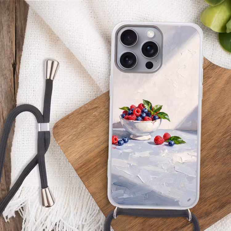 Telefoonhoesje met koord - Bessen - Kom - Eten — 3