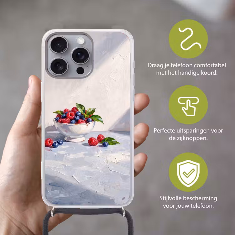 Telefoonhoesje met koord - Bessen - Kom - Eten — 4
