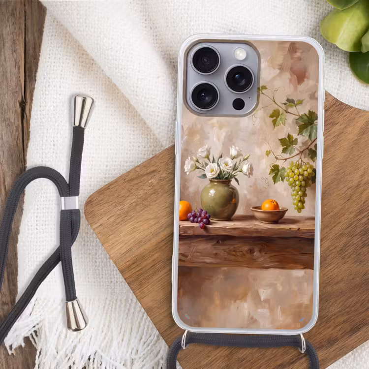 Telefoonhoesje met koord - Bloemen - Fruit - Stilleven — 3