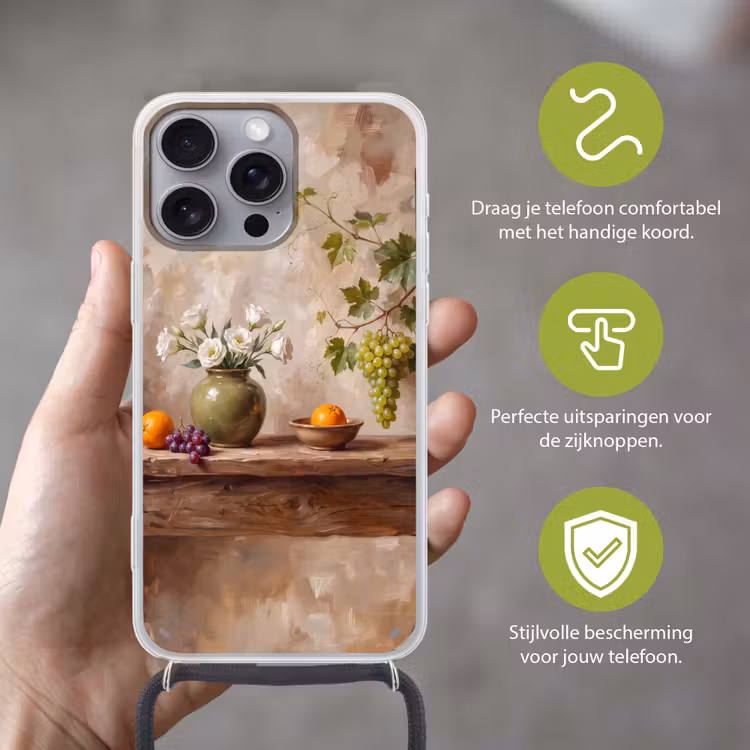 Telefoonhoesje met koord - Bloemen - Fruit - Stilleven — 4