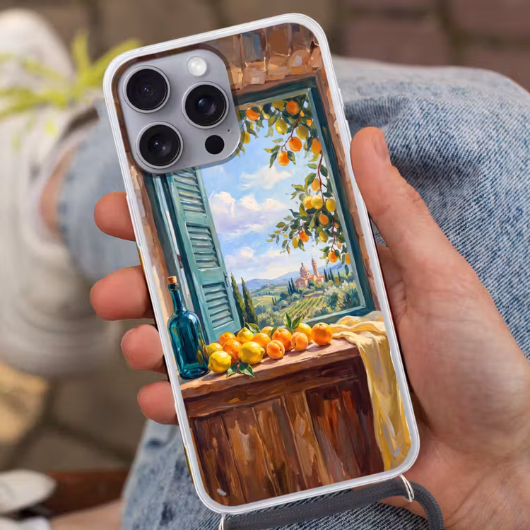 Telefoonhoesje met koord - Fles - Fruit - Stilleven — 2