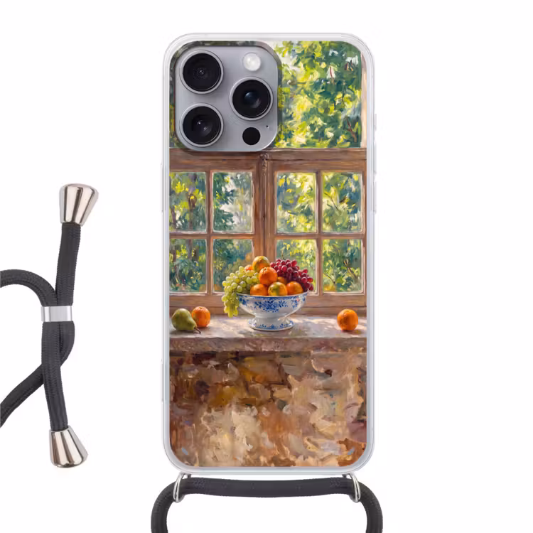 Telefoonhoesje met koord - Fruit - Vensterbank - Natuur — 1