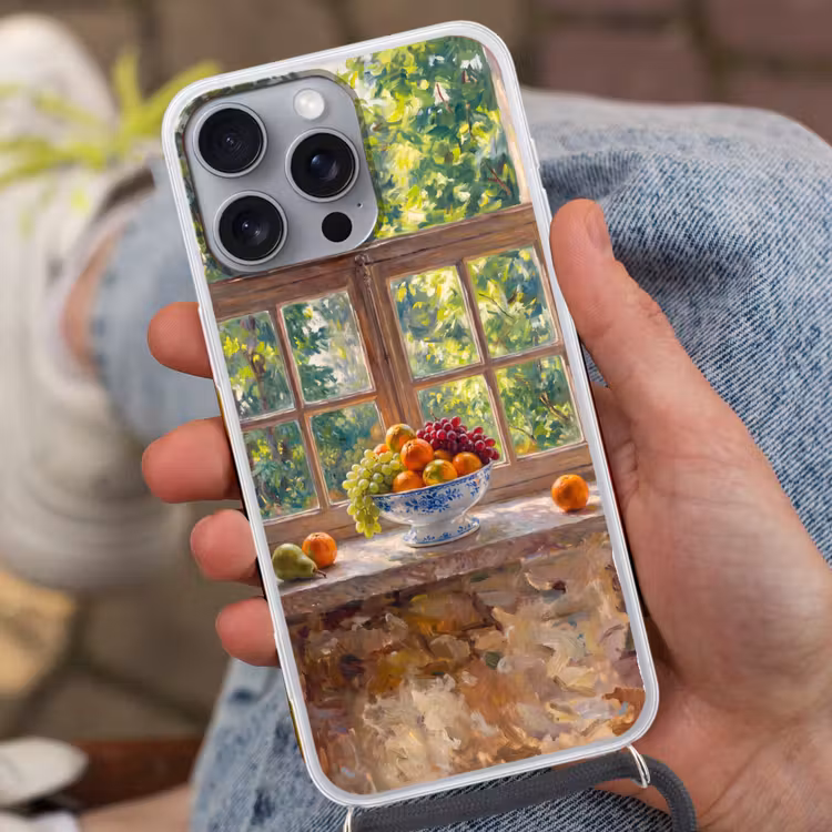 Telefoonhoesje met koord - Fruit - Vensterbank - Natuur — 2