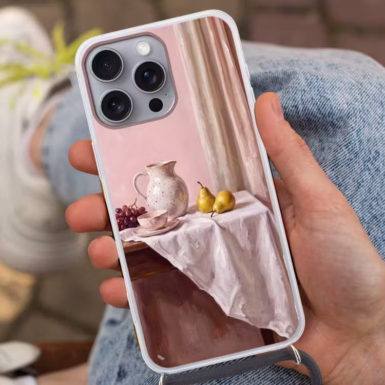 Telefoonhoesje met koord - Stilleven - Fruit - Roze — 2