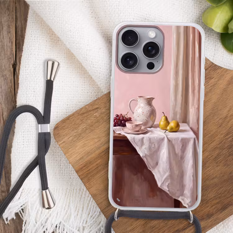 Telefoonhoesje met koord - Stilleven - Fruit - Roze — 3