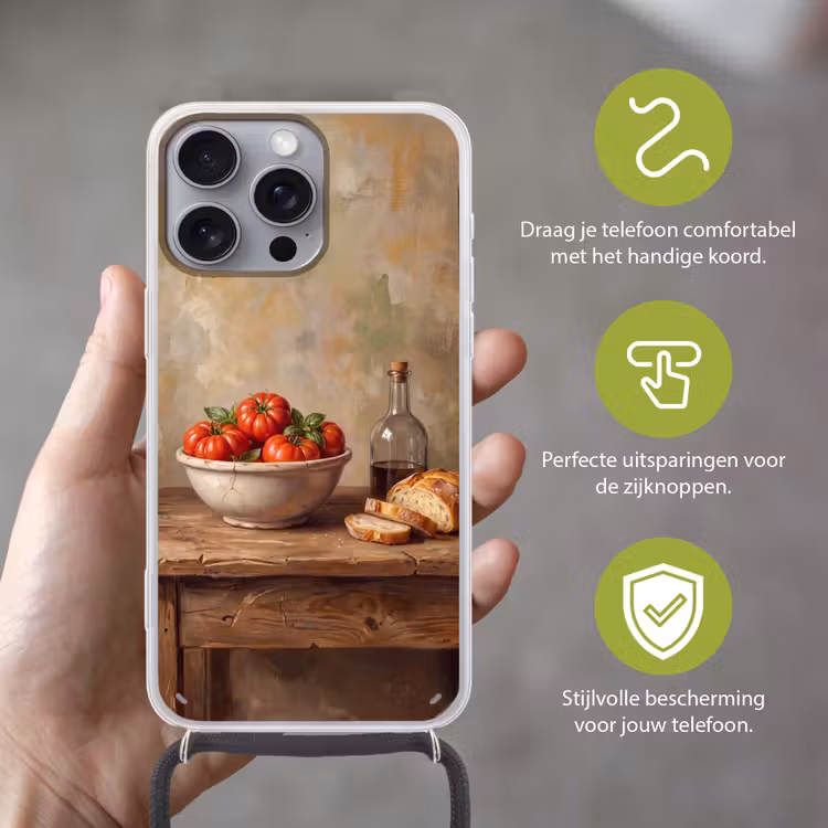 Telefoonhoesje met koord - Tomaten - Kom - Eten — 4