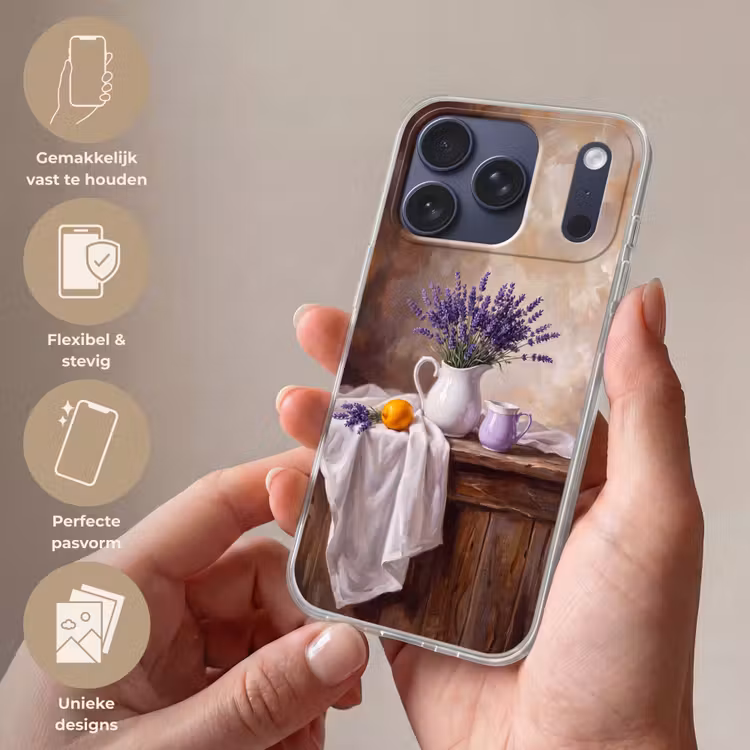 Telefoonhoesje Softcase - Bloemen - Stilleven - Paars — 4