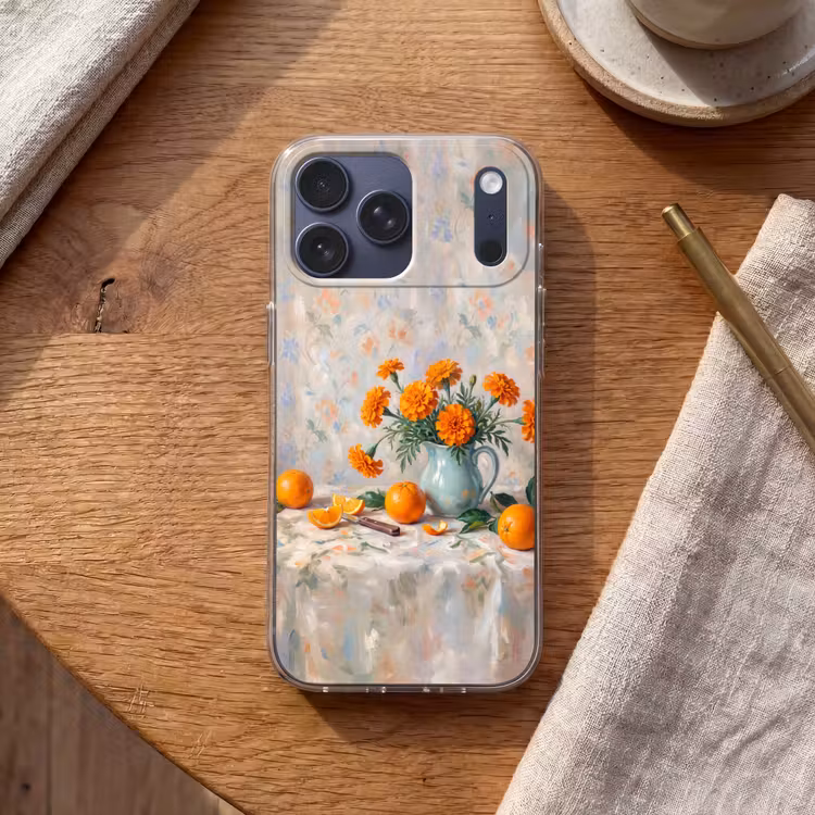 Telefoonhoesje Softcase - Eten - Oranje - Kunst — 2