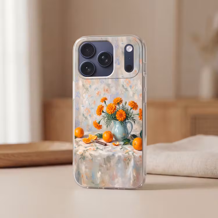 Telefoonhoesje Softcase - Eten - Oranje - Kunst — 3