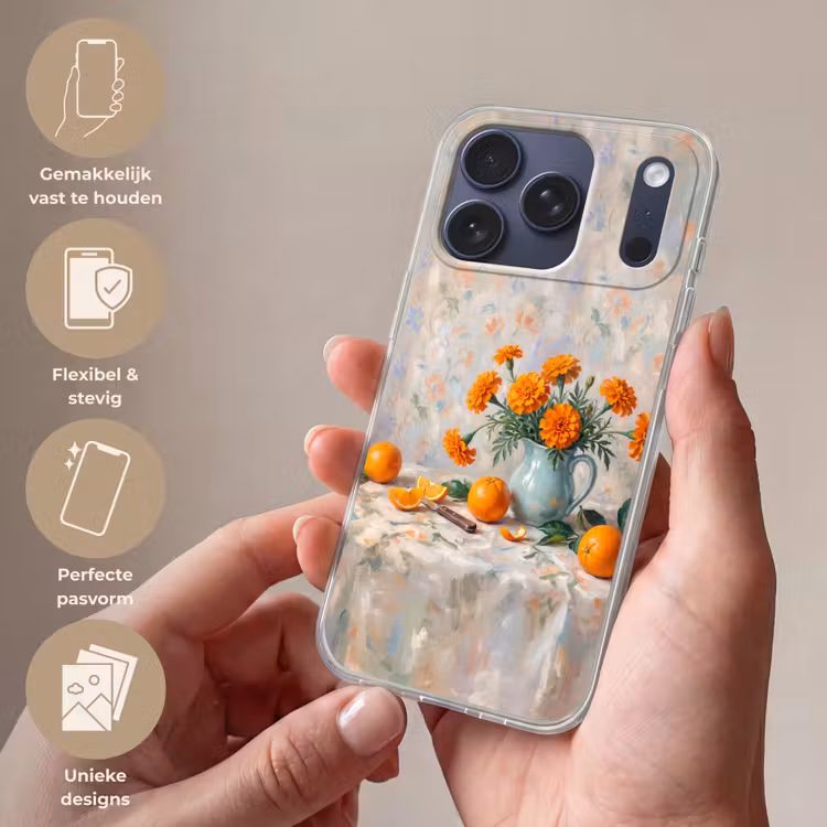 Telefoonhoesje Softcase - Eten - Oranje - Kunst — 4