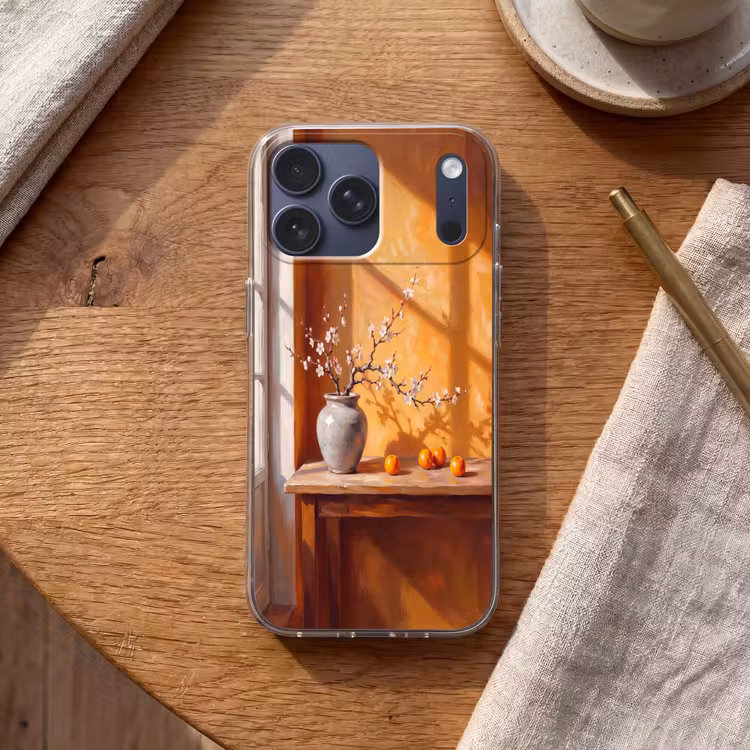 Telefoonhoesje Softcase - Witte bloemen - Stilleven — 2