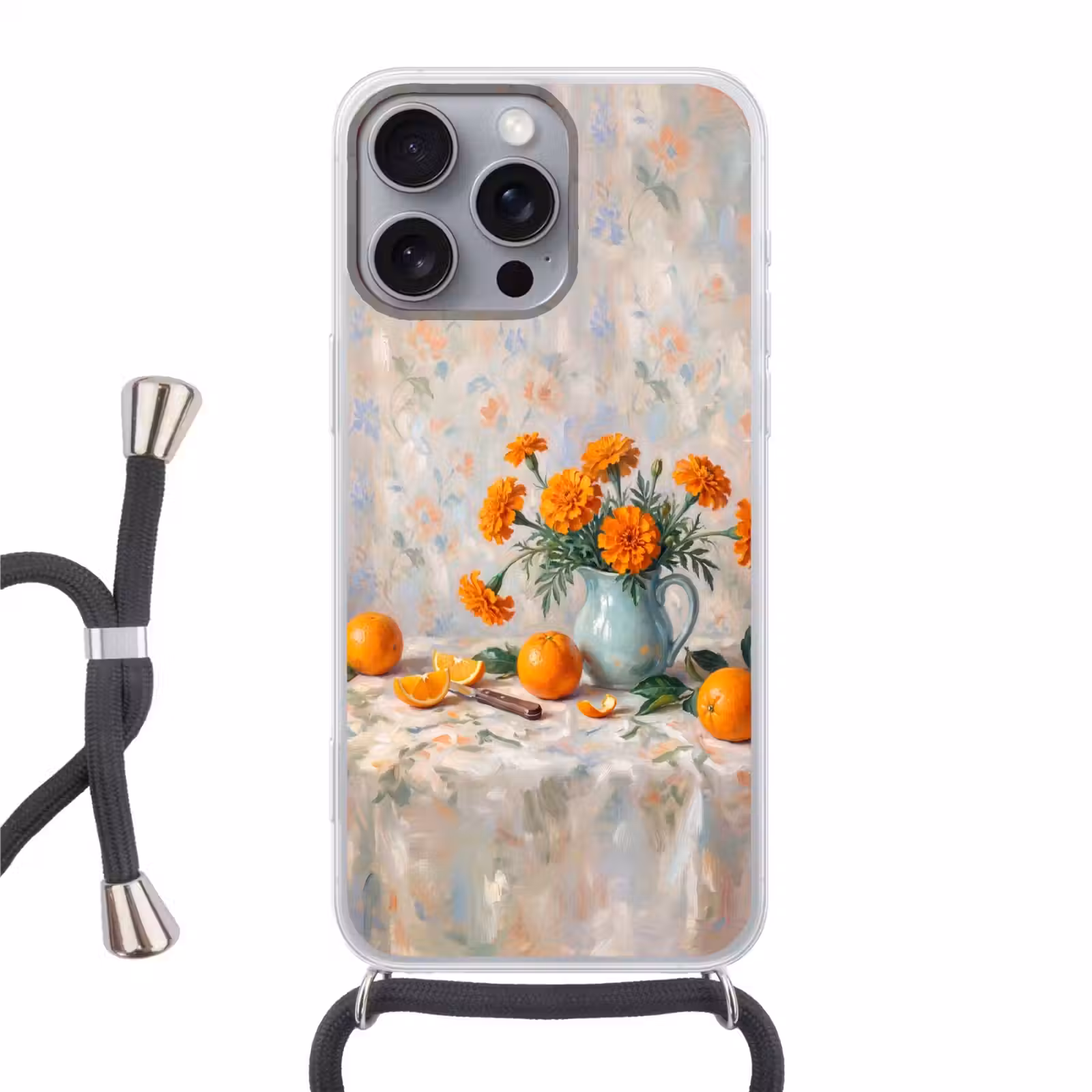 Telefoonhoesje met koord - Eten - Oranje - Kunst — 1