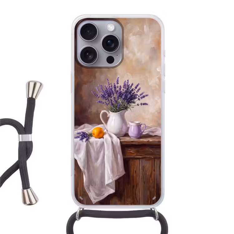 Telefoonhoesje met koord - Bloemen - Stilleven - Paars — 1