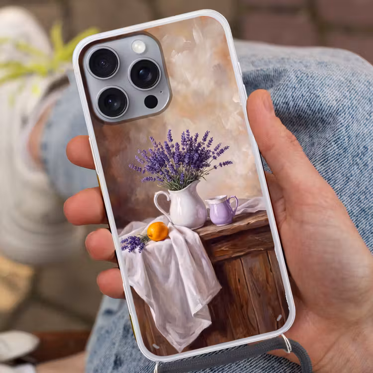 Telefoonhoesje met koord - Bloemen - Stilleven - Paars — 2