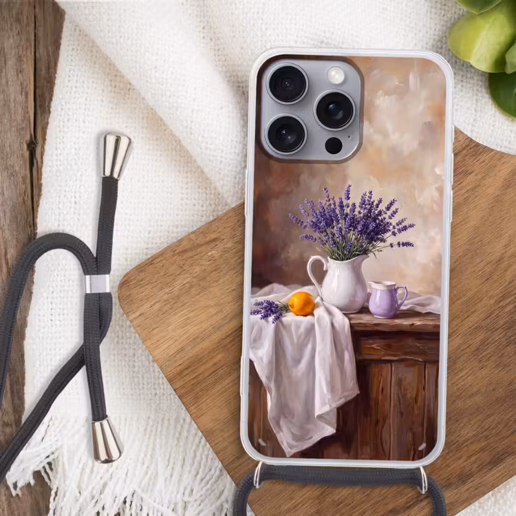 Telefoonhoesje met koord - Bloemen - Stilleven - Paars — 3