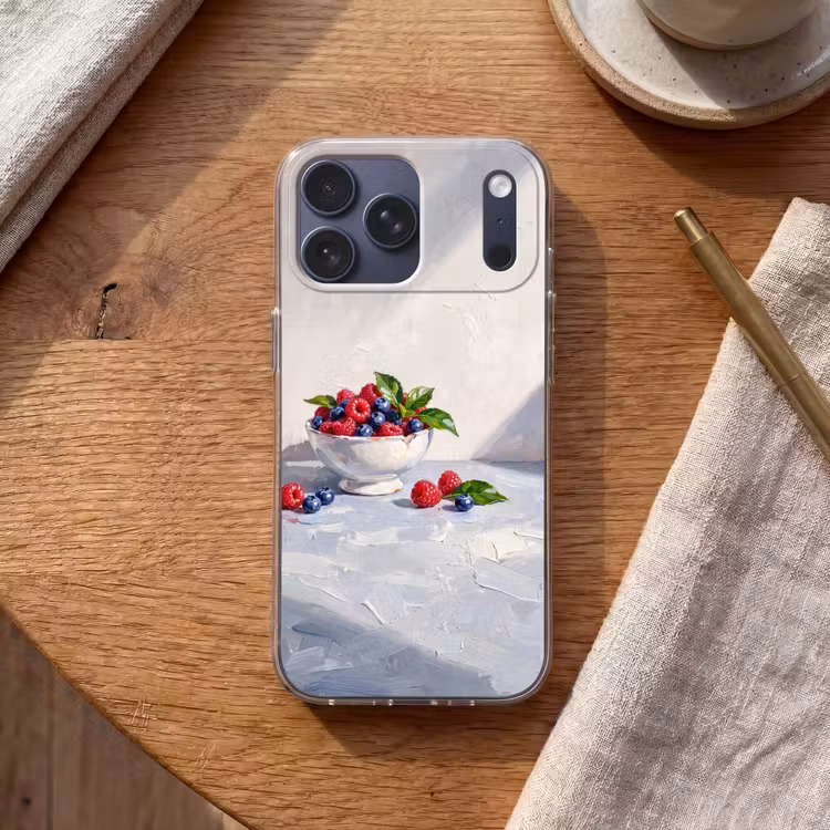 Telefoonhoesje Softcase - Bessen - Kom - Eten — 2