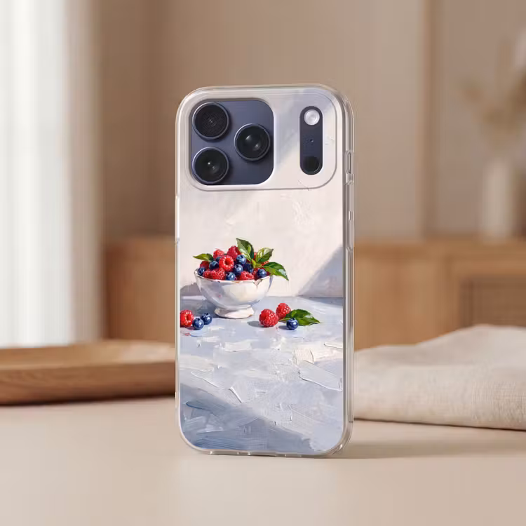 Telefoonhoesje Softcase - Bessen - Kom - Eten — 3