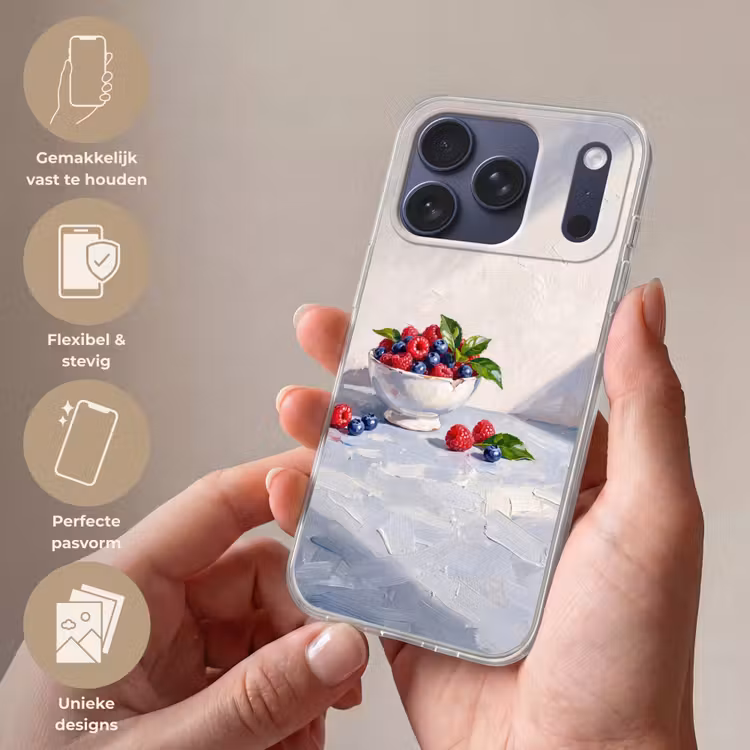 Telefoonhoesje Softcase - Bessen - Kom - Eten — 4