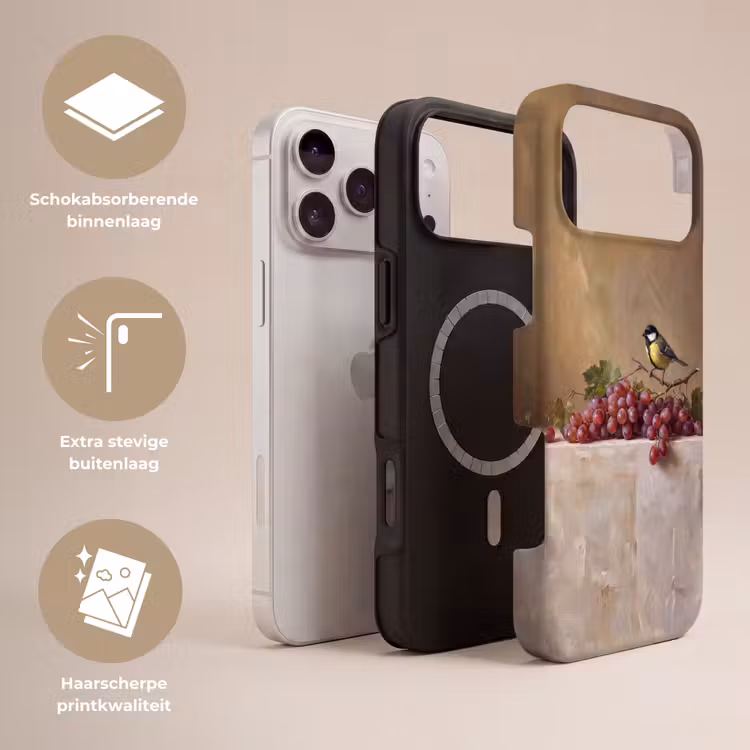 Telefoonhoesje Toughcase - Vogel - Druiven - Stilleven — 3