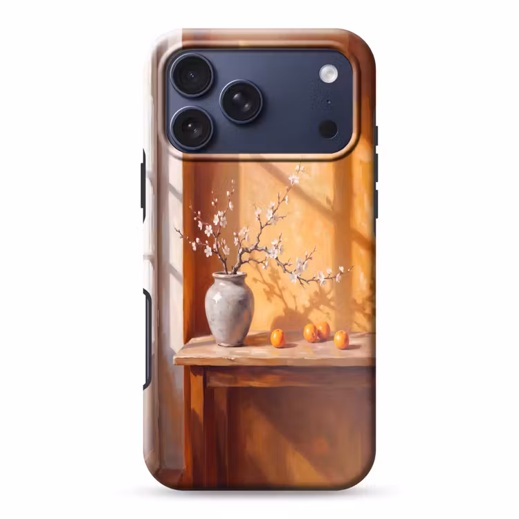 Telefoonhoesje Toughcase - Witte bloemen - Stilleven — 1
