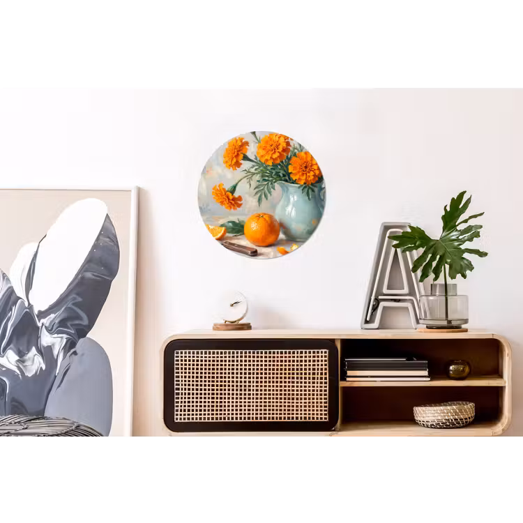 Wandcirkel - Aluminium - Eten - Oranje - Kunst — 3