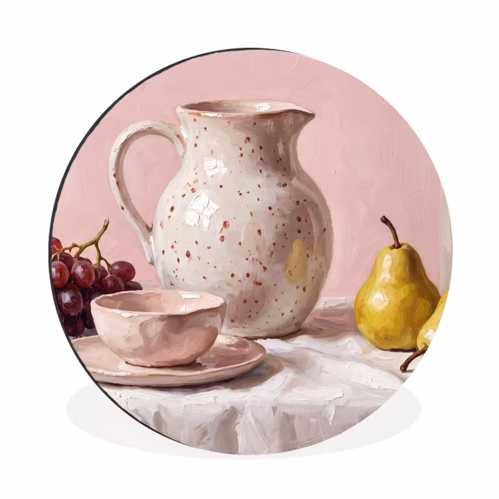 Wandcirkel - Aluminium - Stilleven - Fruit - Roze — 1