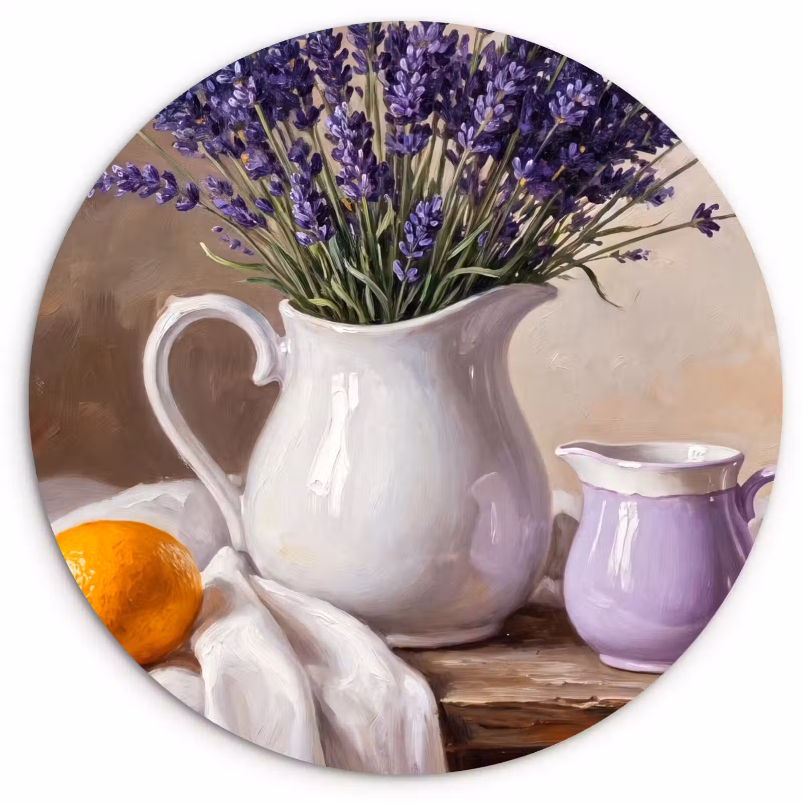 Wandcirkel - Glas - Bloemen - Stilleven - Paars — 1