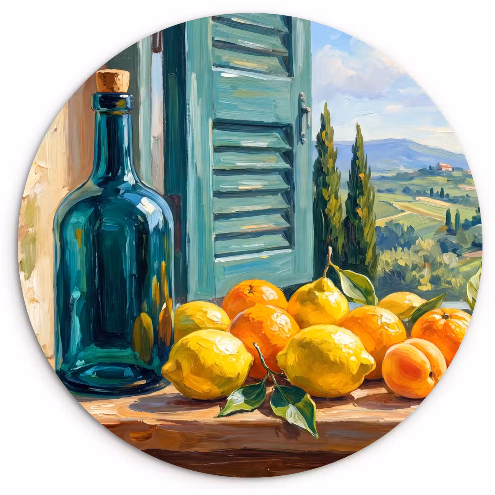 Wandcirkel - Glas - Fles - Fruit - Stilleven — 1