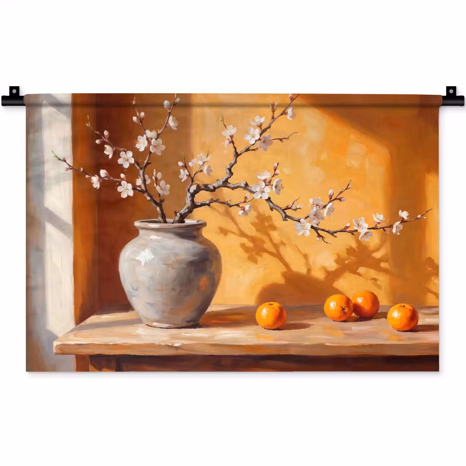 Wandkleed - Witte bloemen - Stilleven — 1