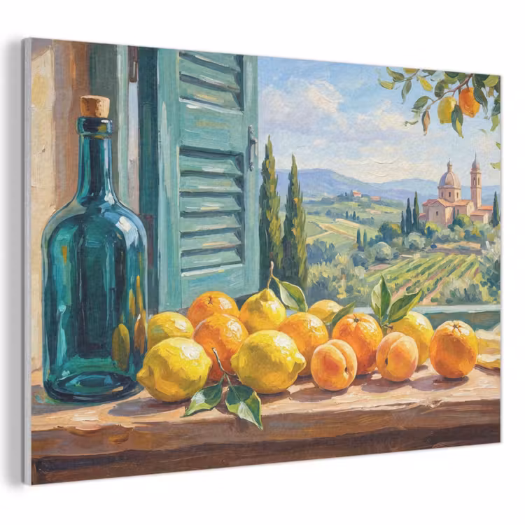 Akoestisch schilderij - Fles - Fruit - Stilleven — 1