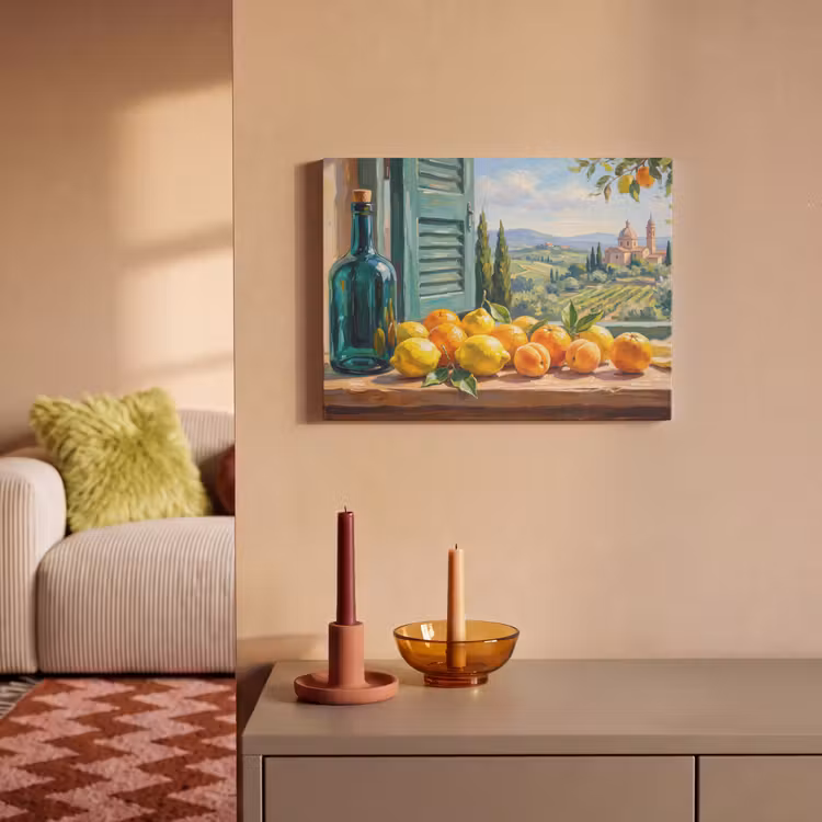 Akoestisch schilderij - Fles - Fruit - Stilleven — 2