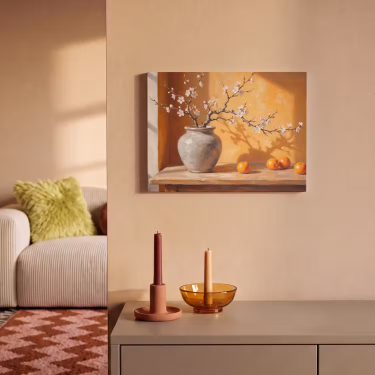 Akoestisch schilderij - Witte bloemen - Stilleven — 2