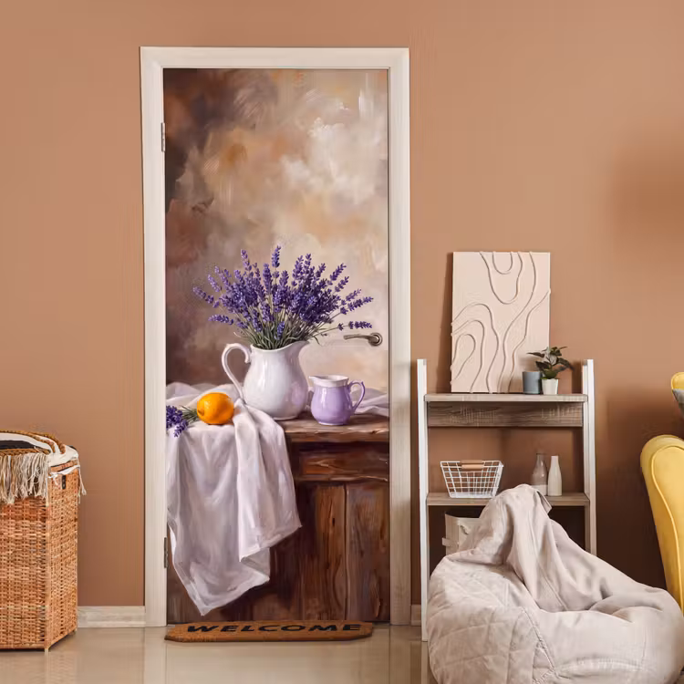 Deursticker - Bloemen - Stilleven - Paars — 2