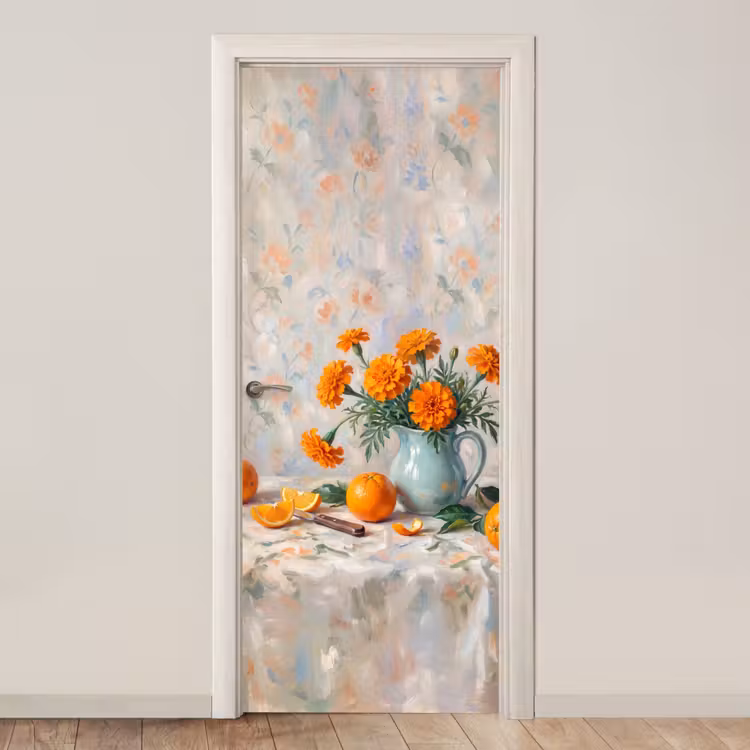 Deursticker - Eten - Oranje - Kunst — 1
