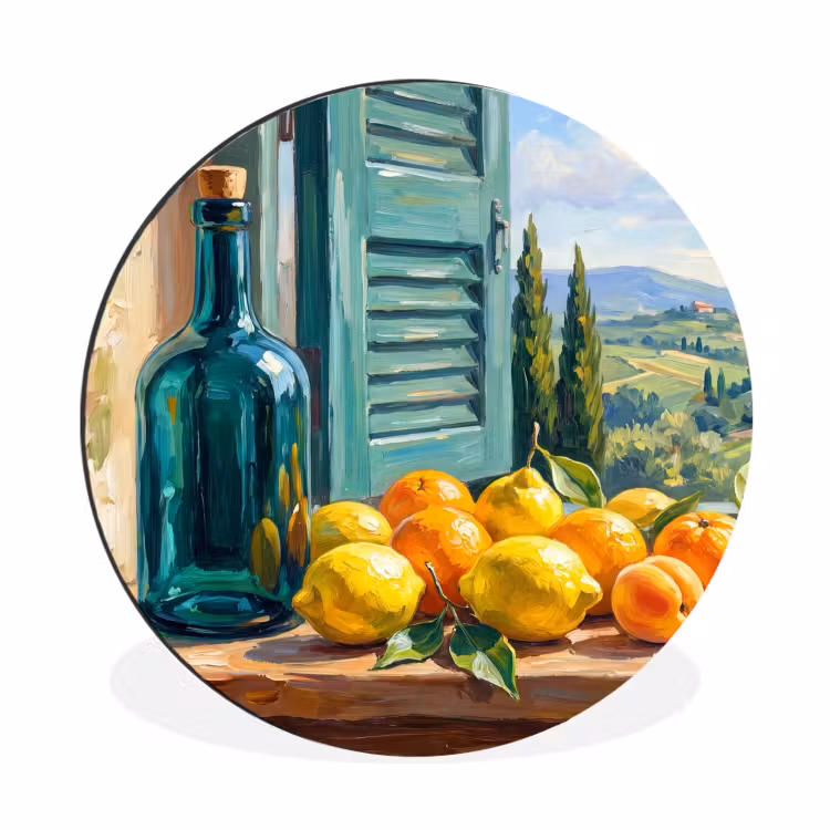 Wandcirkel - Aluminium - Fles - Fruit - Stilleven — 1