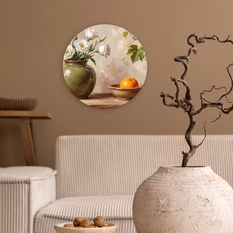 Wandcirkel - Glas - Bloemen - Fruit - Stilleven — 2