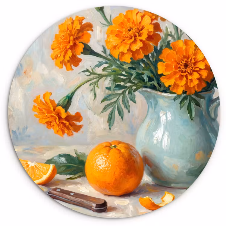 Wandcirkel - Glas - Eten - Oranje - Kunst — 1