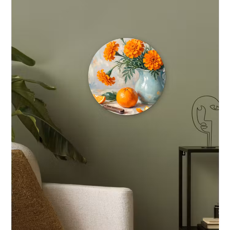 Wandcirkel - Glas - Eten - Oranje - Kunst — 3