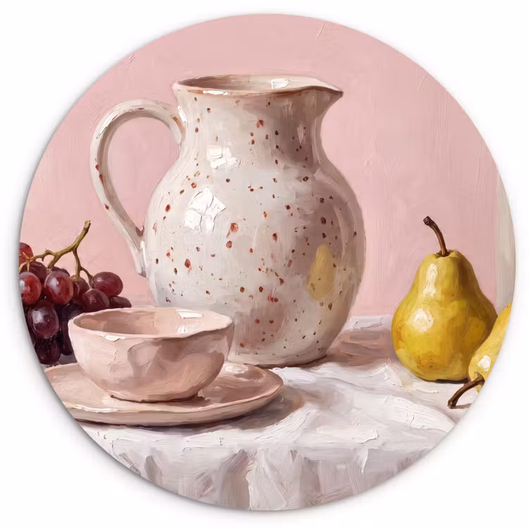 Wandcirkel - Glas - Stilleven - Fruit - Roze — 1