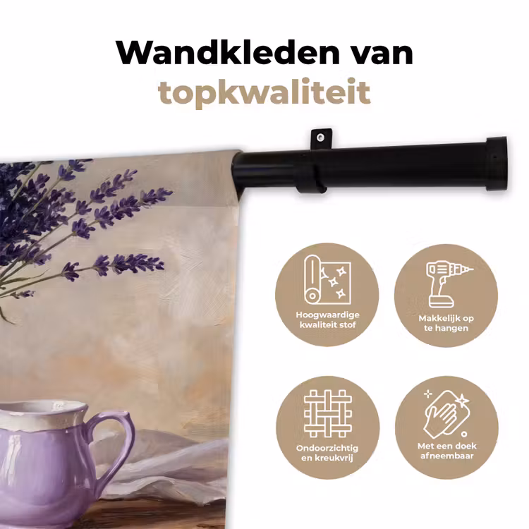 Wandkleed - Bloemen - Stilleven - Paars — 3