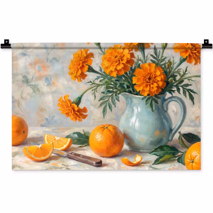 Wandkleed - Eten - Oranje - Kunst — 1