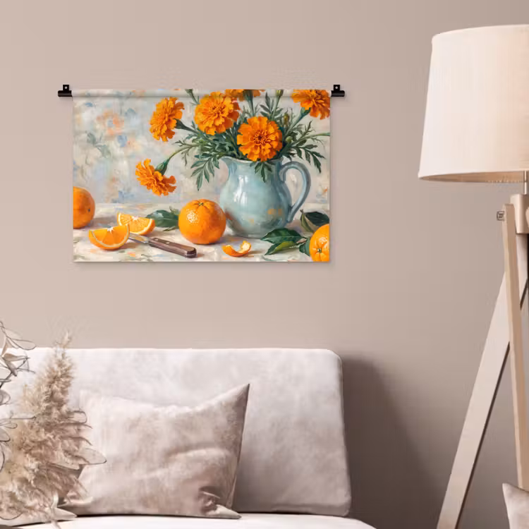 Wandkleed - Eten - Oranje - Kunst — 2