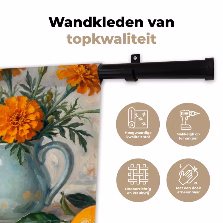 Wandkleed - Eten - Oranje - Kunst — 3