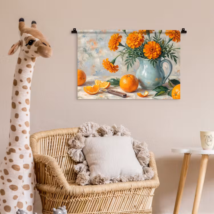 Wandkleed - Eten - Oranje - Kunst — 5