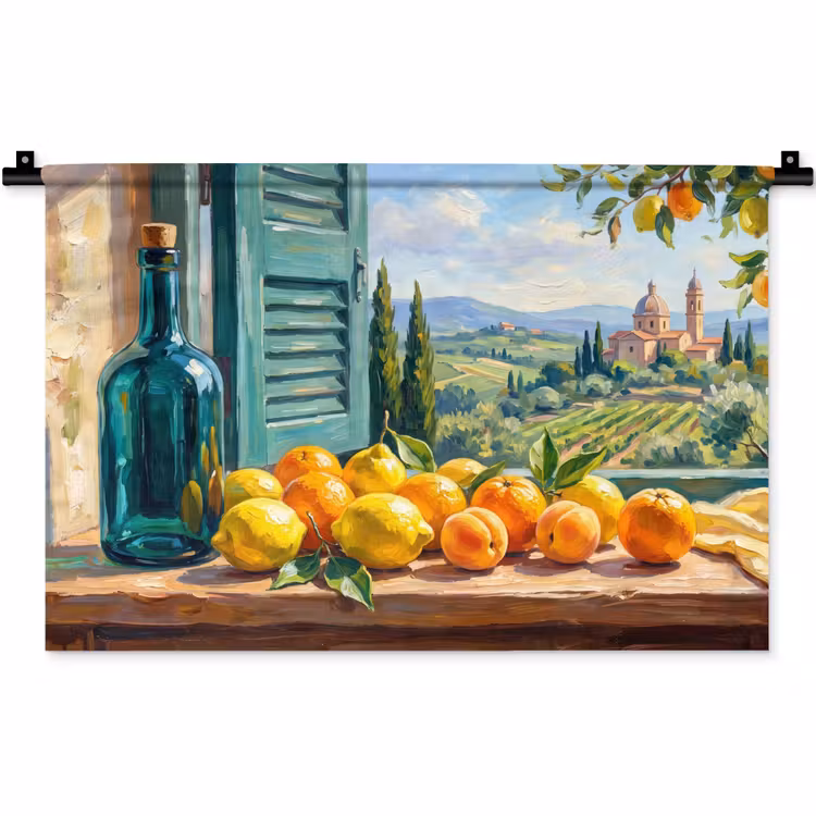 Wandkleed - Fles - Fruit - Stilleven — 1